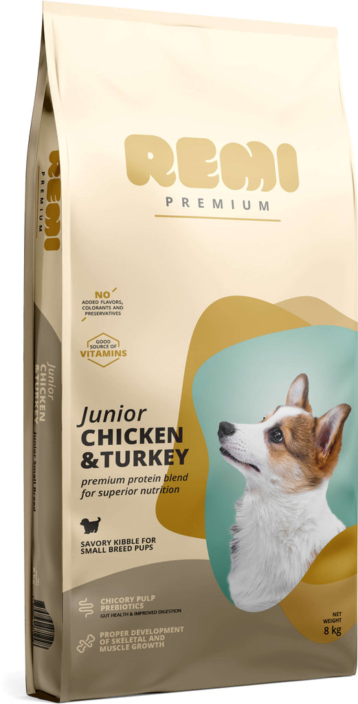REMI Premium JUNIOR Small, cu Pui si Curcan 8kg