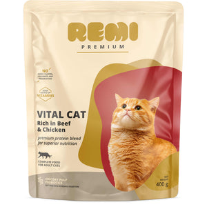 REMI Premium Vital Hrana uscata pentru pisici, cu Vita si Pui 