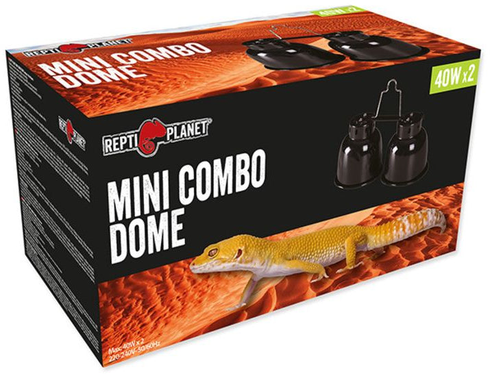 REPTI PLANET Lampa dubla cu soclu si reflector ceramic Mini COMBO DOME 2x40W