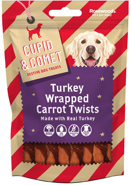 ROSEWOOD Recompensa pentru caini, cu curcan si morcov, editie Craciun 100g