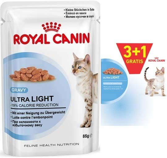 ROYAL CANIN FHN Kit plicuri hrana umeda Light Weight 4x85g, 3+1 GRATIS