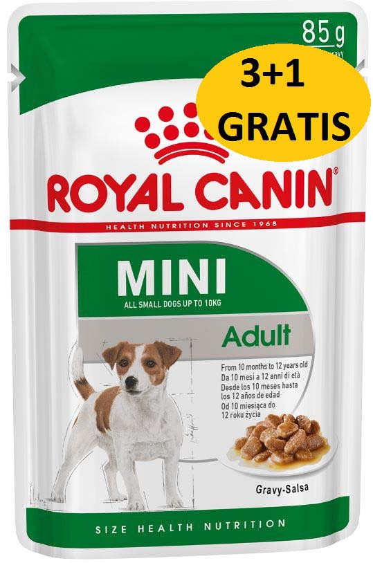 ROYAL CANIN SHN Kit plicuri hrana umeda pentru caini Mini Adult 85g, 3+1 GRATIS