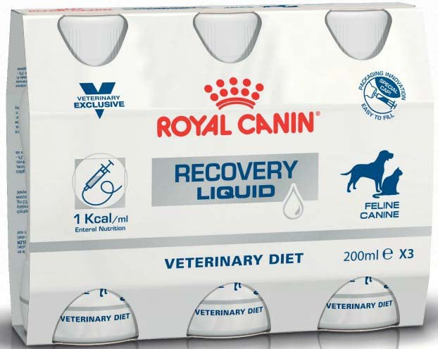 ROYAL CANIN VD Recovery Liquid  - Dietă lichidă recuperare câini/pisici 3x200ml - Maxi-Pet.ro