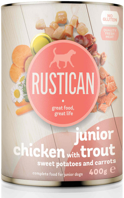 RUSTICAN JUNIOR Pui, Pastrav, Cartofi dulci si Morcovi 