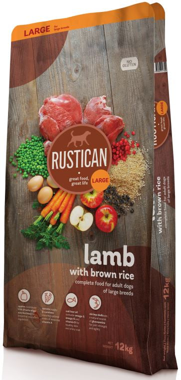 RUSTICAN Large Breed Miel si Orez brun, fara gluten, pt caini de talie mare 12kg