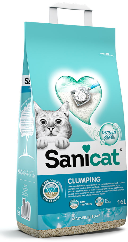 SANICAT Classic Nisip pentru pisici Marseille soap, bentonită 10L/7,8kg - Maxi-Pet.ro
