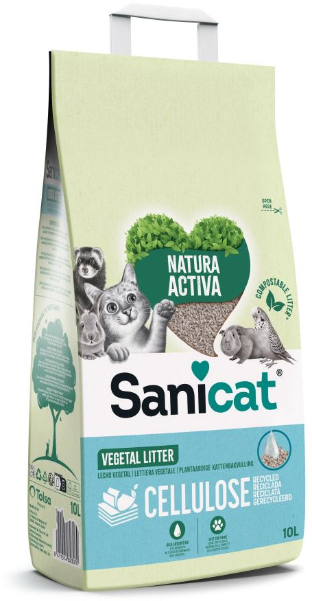 SANICAT Clean&Green Asternut pentru pisici, celuloza si hartie, biodegradabil