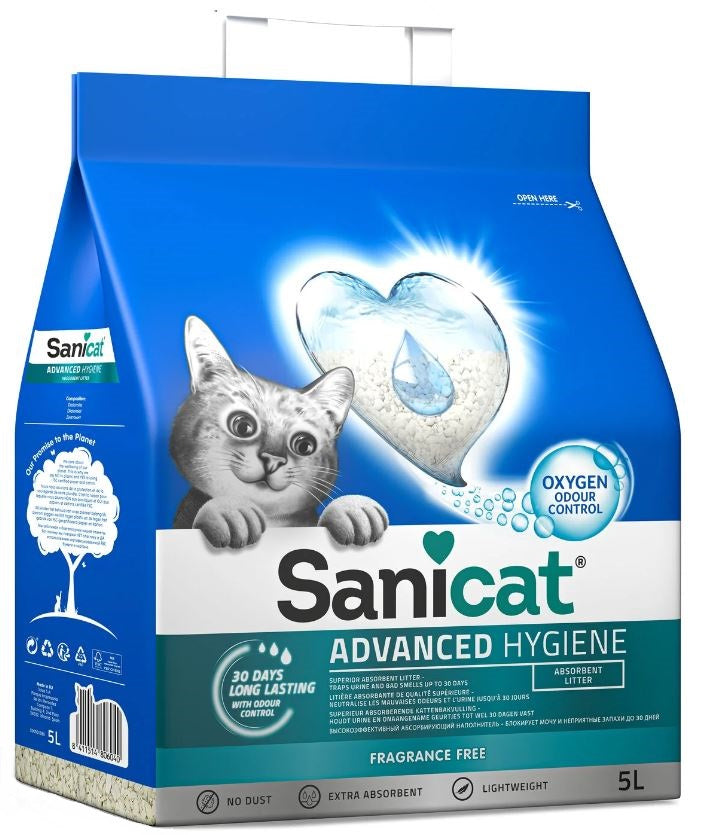 SANICAT Nisip igienic pentru pisici Advanced Hygiene, diatomit - Maxi-Pet.ro