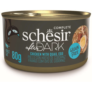 SCHESIR After Dark Conserva pentru pisici, supa cu Pui si oua de Prepelita 80g
