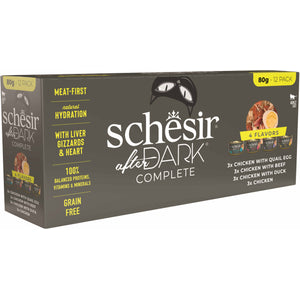 SCHESIR After Dark Pachet conserve pentru pisici, bucati in supa 12x80g