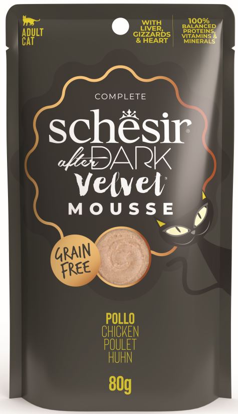 SCHESIR After Dark Plic pentru pisici, mousse cu Pui 80g