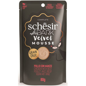 SCHESIR After Dark Plic pentru pisici, mousse cu Pui si Vita 80g