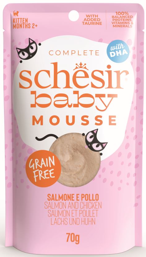 SCHESIR Baby Plic pentru pisicute, Mousse cu Somon 70g