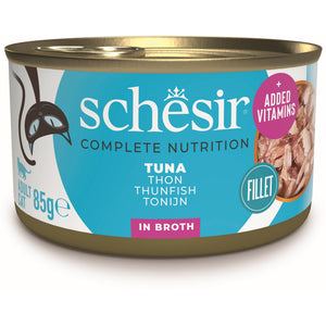 SCHESIR Conserva hrana completa pentru pisici, cu Ton, in supa 85g