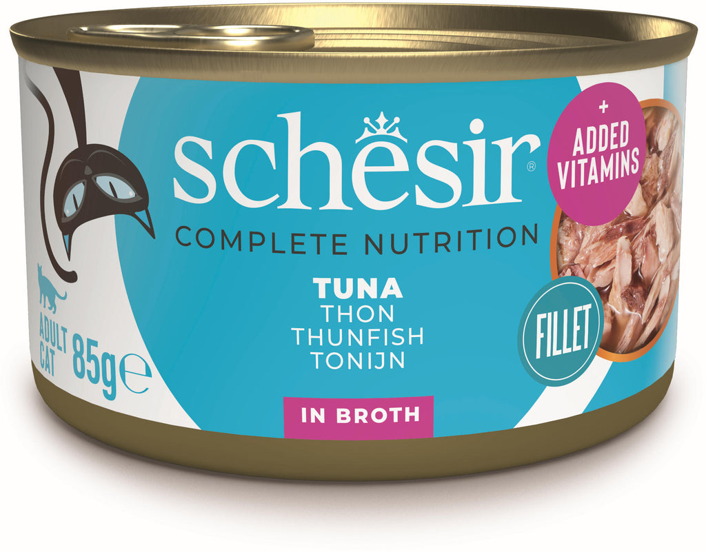 SCHESIR Conserva hrana completa pentru pisici, cu Ton, in supa 85g