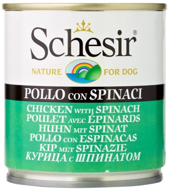 SCHESIR Conserva pentru caini, cu Pui si spanac 285g
