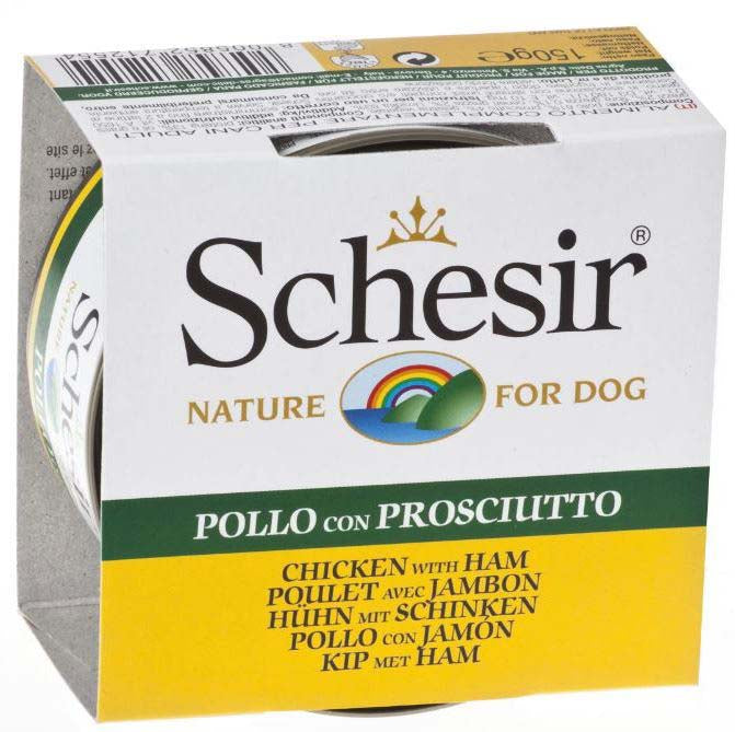 SCHESIR Conserva pentru caini File de Pui si Sunca 150g