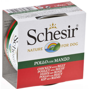 SCHESIR Conserva pentru caini File de Pui si Vita 150g