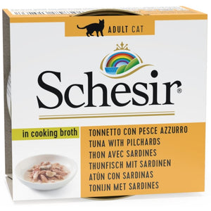 SCHESIR Conserva pentru pisici, Supa cu Ton si Peste Pelagic 70g
