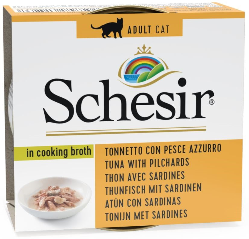 SCHESIR Conserva pentru pisici, Supa cu Ton si Peste Pelagic 70g