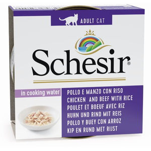 SCHESIR Conserva pentru pisici Pui cu Vita si orez al Naturale 85g
