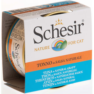 SCHESIR Conserva pentru pisici Ton in Sos Natural, FARA GLUTEN 70g
