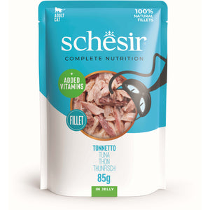 SCHESIR Plic hrana umeda pentru pisici, cu Ton, in jeleu 85g