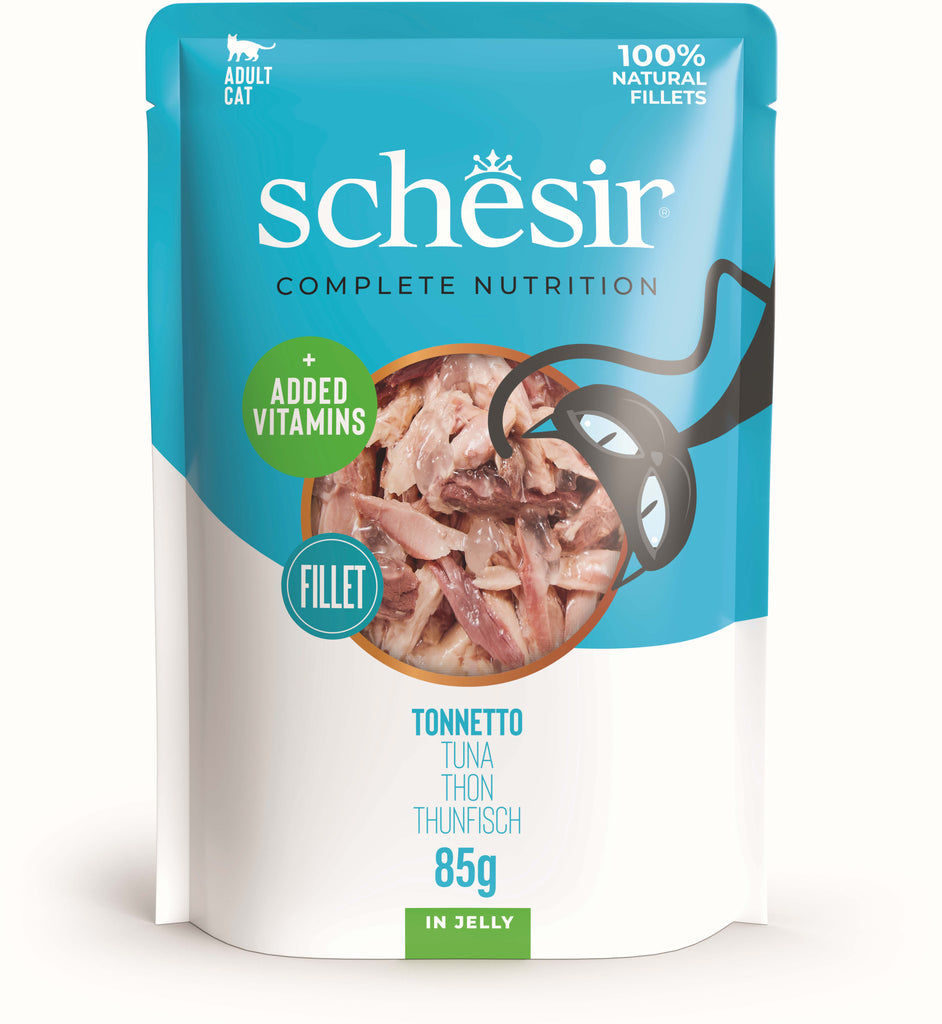 SCHESIR Plic hrana umeda pentru pisici, cu Ton, in jeleu 85g