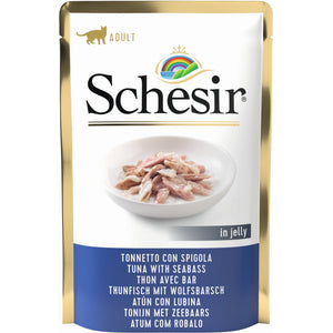 SCHESIR Plic hrana umeda pentru pisici Ton cu Biban 85g