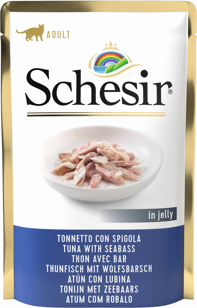 SCHESIR Plic hrana umeda pentru pisici Ton cu Biban 85g