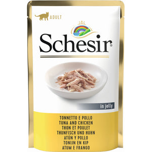 SCHESIR Plic hrana umeda pentru pisici Ton si Pui 85g
