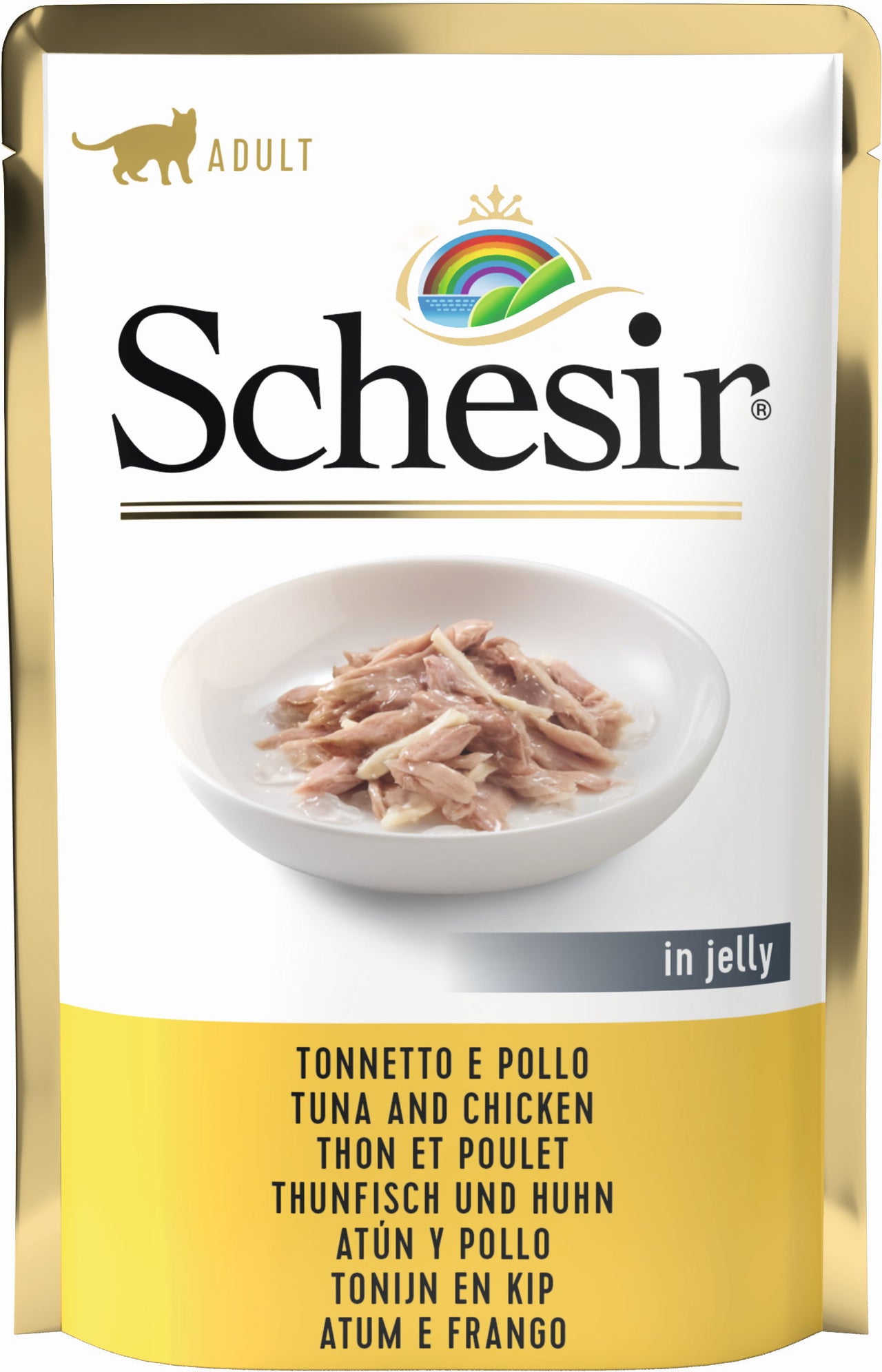 SCHESIR Plic hrana umeda pentru pisici Ton si Pui 85g