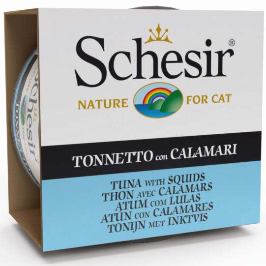 SCHESIR Sea Specialities Conserva pentru pisici Ton cu Calamar 85g