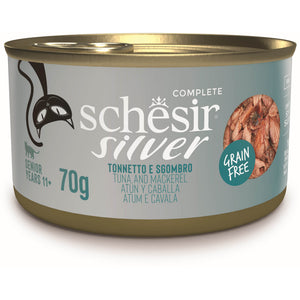 SCHESIR SILVER Conserva pentru pisici, SENIOR, cu Ton si Macrou 70g