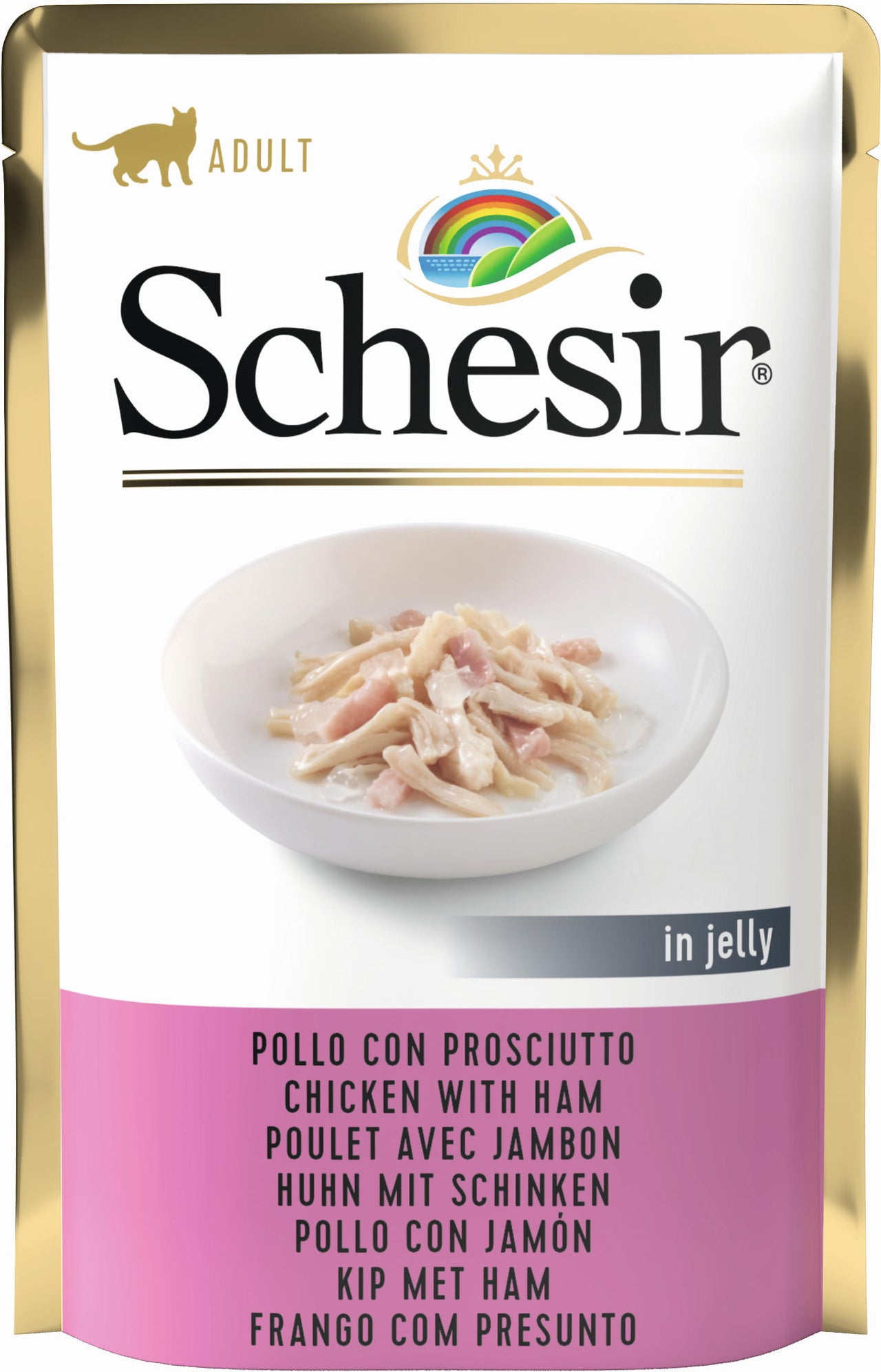 SCHESIR Soft Plic hrana umeda pentru pisici File Pui cu Sunca 85g