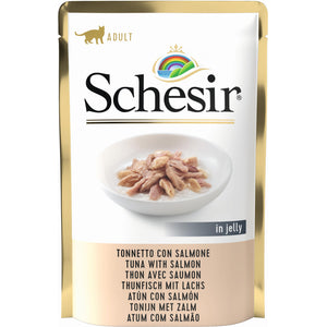 SCHESIR Soft Plic hrana umeda pentru pisici Ton cu Somon 85g