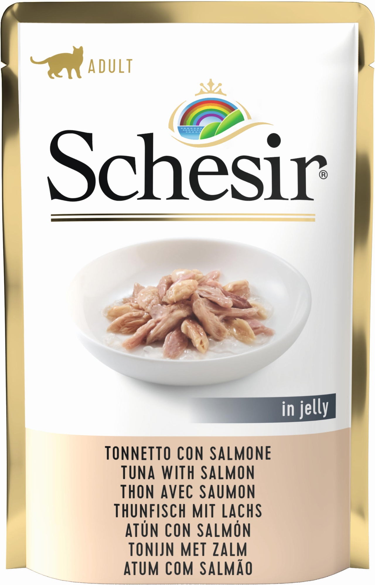 SCHESIR Soft Plic hrana umeda pentru pisici Ton cu Somon 85g