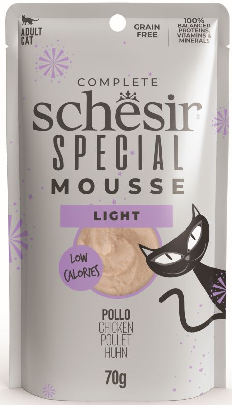 SCHESIR SPECIAL Light Plic pentru pisici, Mousse cu Pui 70g