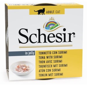 SCHESIR Tin Jelly Conserva pentru pisici, cu Ton si Surimi 85g