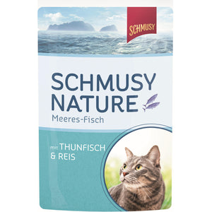 SCHMUSY Nature Plic pentru pisici, Ton si Orez 100g