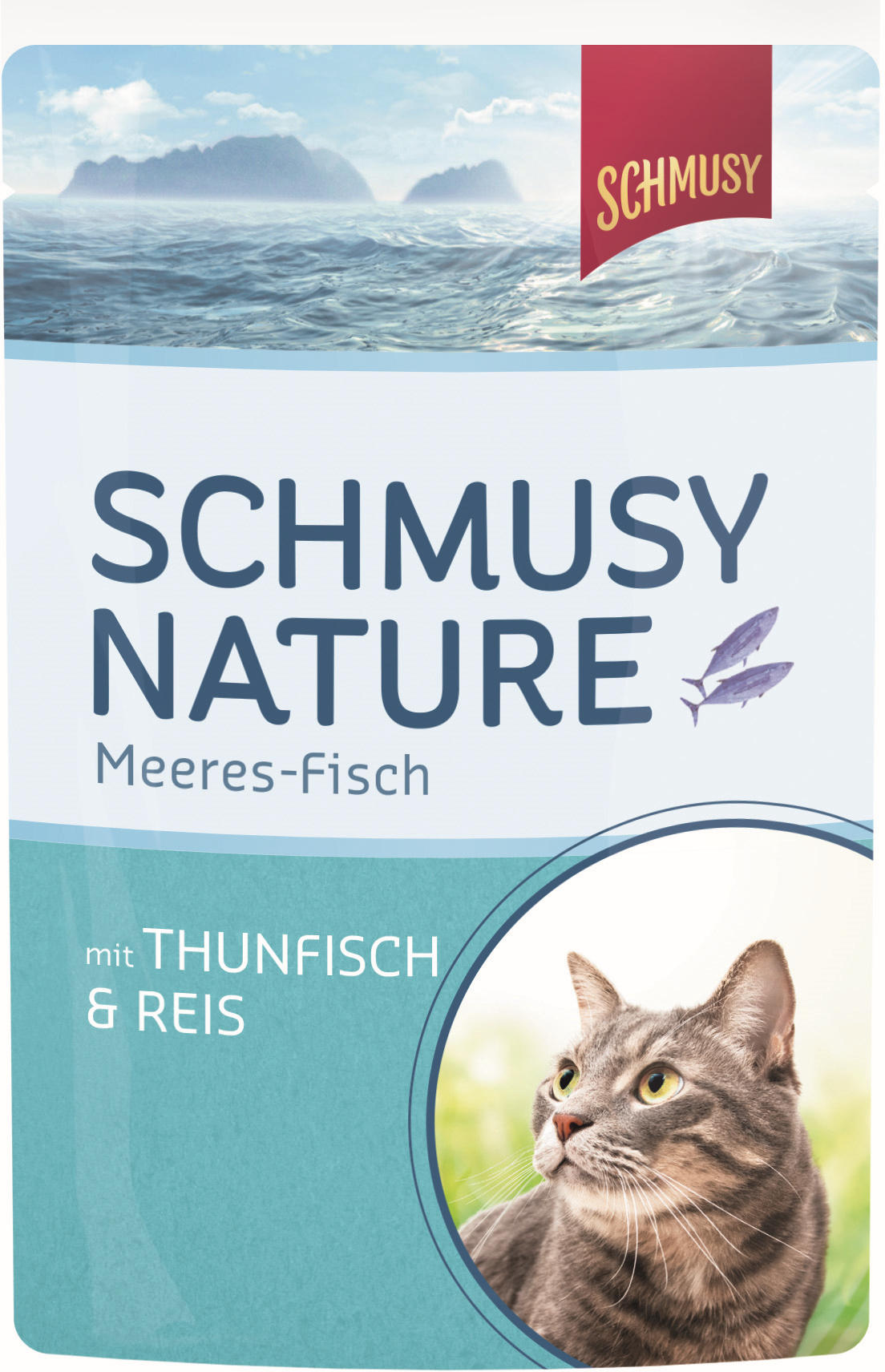 SCHMUSY Nature Plic pentru pisici, Ton si Orez 100g