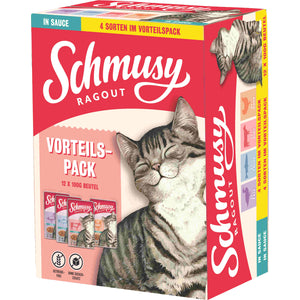 SCHMUSY Ragout Pachet plicuri pentru pisici, in sos 12x100g