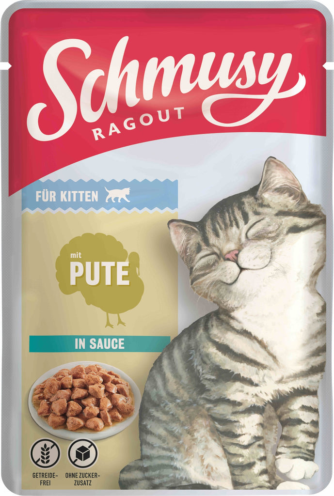 SCHMUSY Ragout Plic KITTEN, Curcan in sos 100g