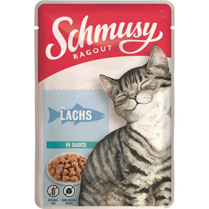 SCHMUSY Ragout Plic pentru pisici, Somon in sos 100g