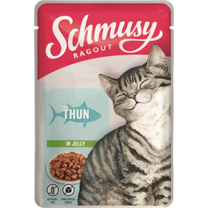 SCHMUSY Ragout Plic pentru pisici, Ton in gelatina 100g