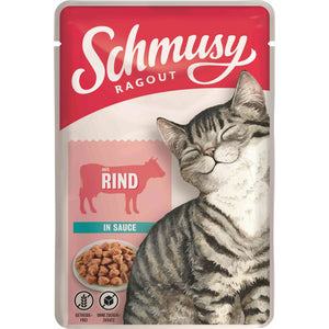 SCHMUSY Ragout Plic pentru pisici, Vita in sos 100g
