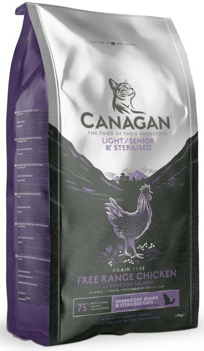 CANAGAN Hrana uscata pentru pisici, Light/SENIOR & Sterilised 375g