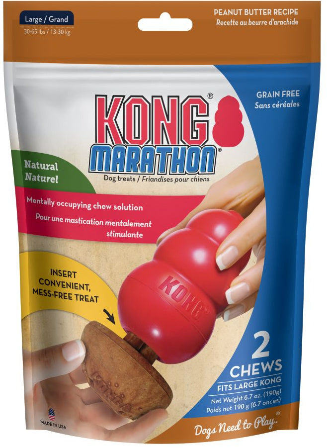 KONG Recompensa pentru caini Marathon, cu unt de arahide, S, 2 buc/set