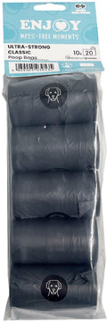 ENJOY Saci igienici pt colectare excremente, Clasic, negru, 10 role/set