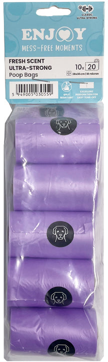 ENJOY Saci igienici pt colectare excremente, Fresh, violet, 10 role/set